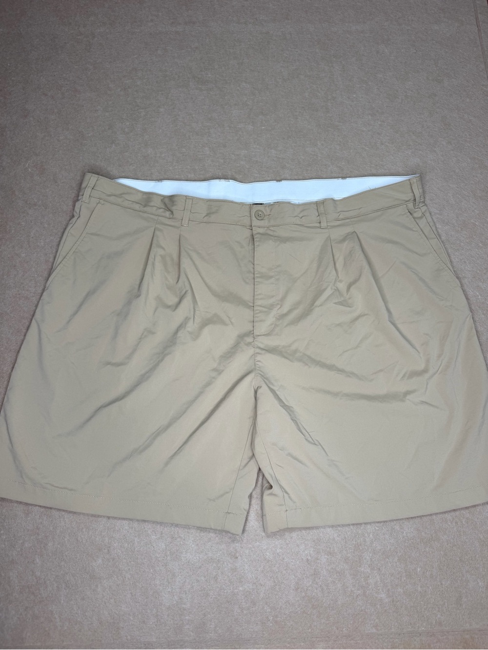 Reebok Men's Khaki Flat-Front Shorts